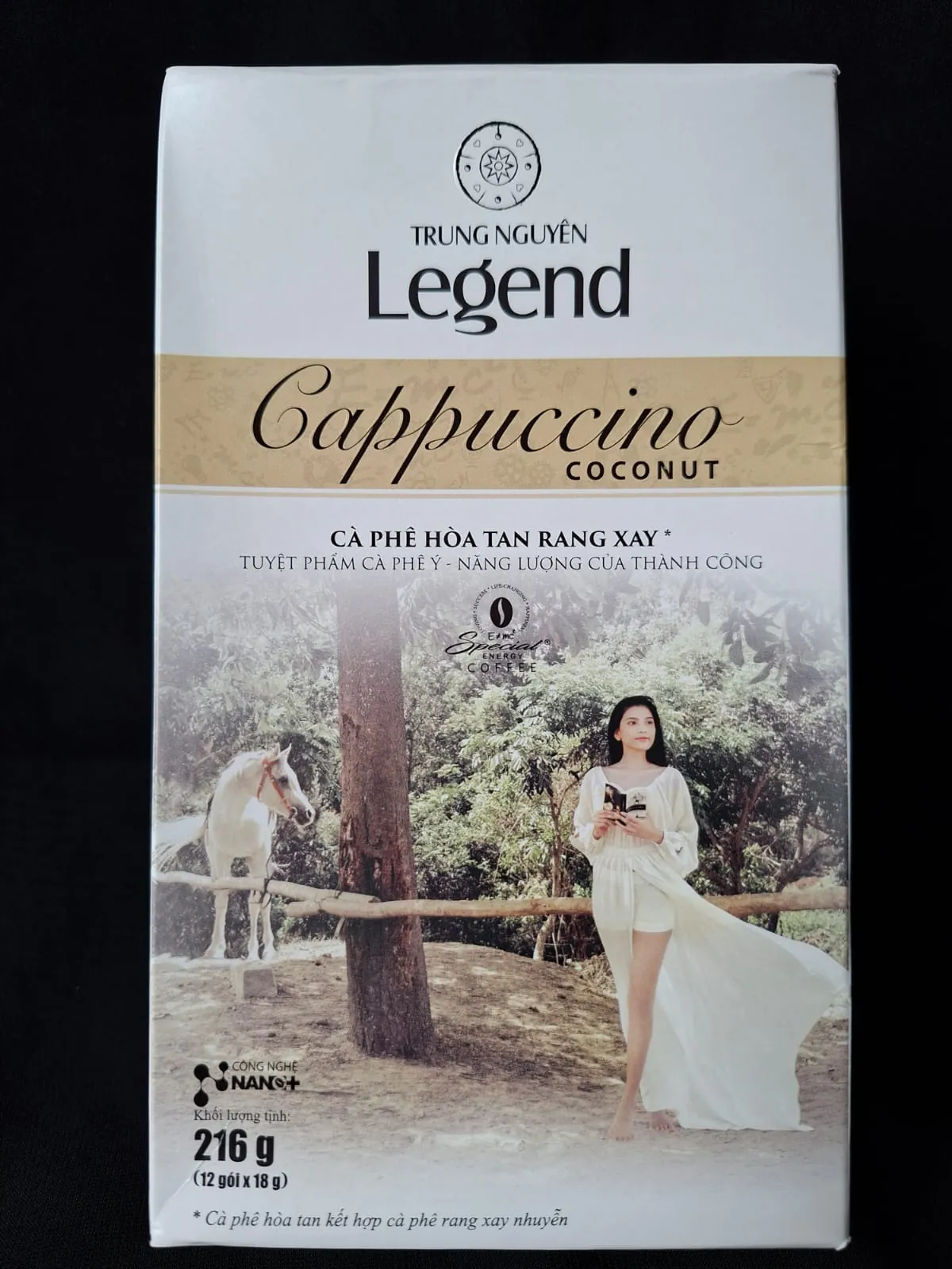 Trung Nguyen Legend Cappuccino Coconut 3in1 - 1 box (12 sachets x 18g) 216gr kopi sachet instant capucino premium vietnam
